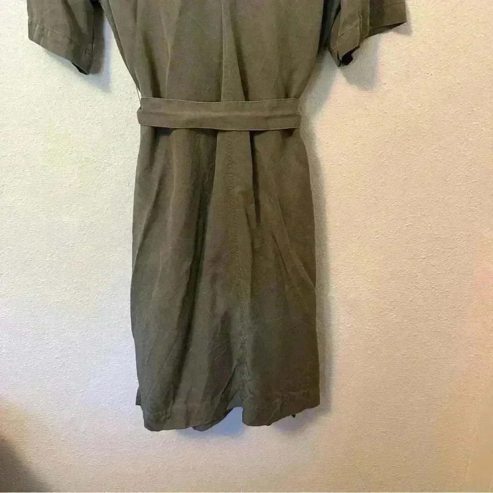 Marine Layer - Midi Green Short Sleeve Button Down Dress - Picture 8 of 8